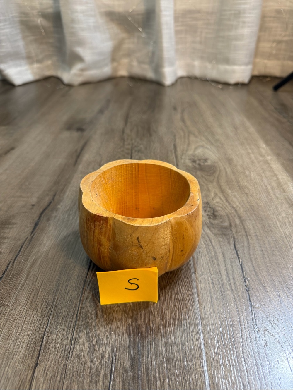 Handcrafted Yellow Wood Bowl - Home Accents